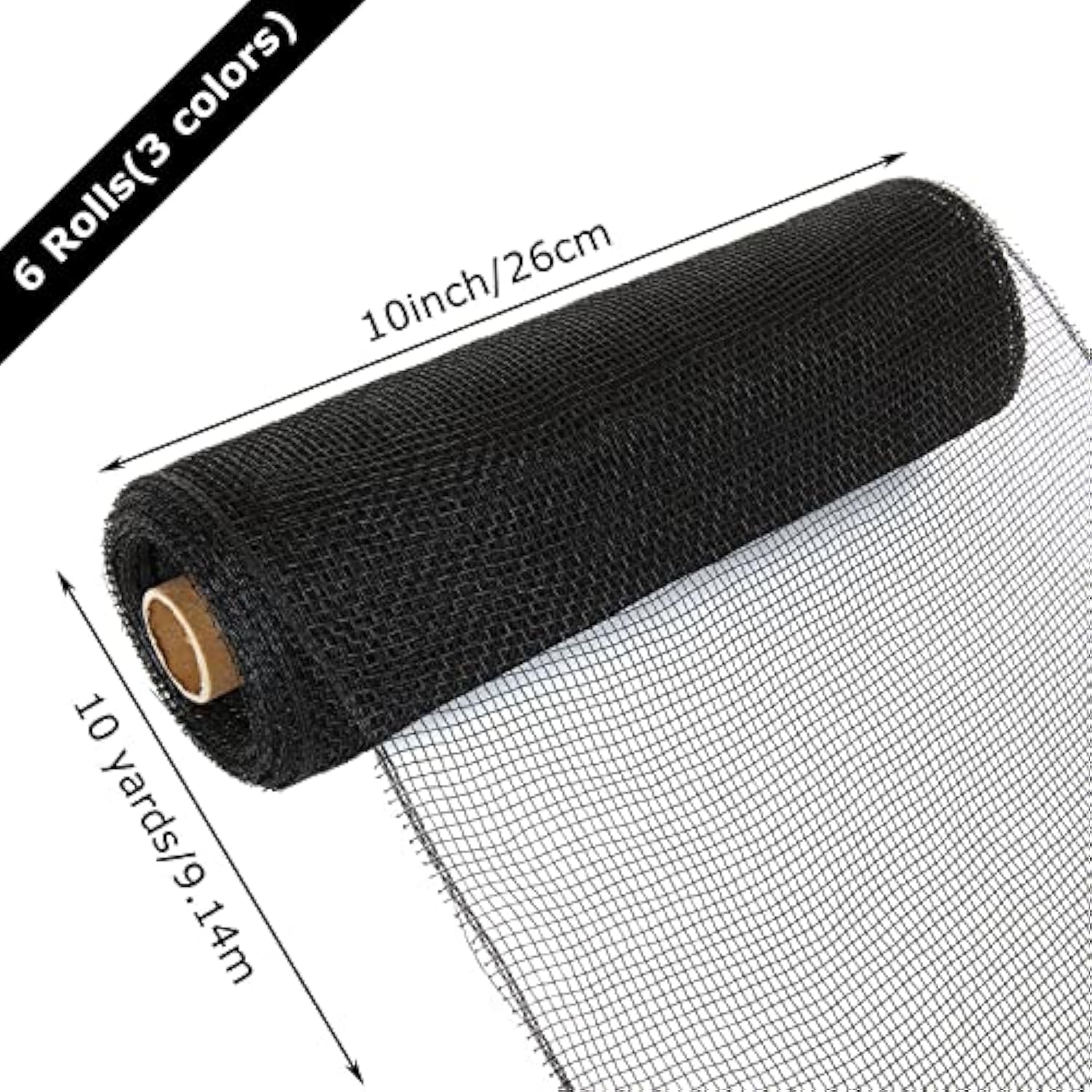 6 Rolls Poly Burlap Mesh 10 Inches Deco Mesh Ribbon 60 Yards Mesh For