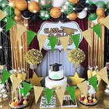 Graduation Party Decorations Green Gold 2025/Green Gold Graduation Decorations 2025/St. Patrick’S Day Decorations/Glitter Gold Green Birthday Party Decorations 2Pcs Triangle Banners