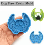 3Pcs Paw Print Mold Silicone Dog Paw Resin Mold Blue Dog Tag Charm Resin Molds For Keychain Necklace Pendant Diy Crafts Jewelry Epoxy Resin Casting Tools