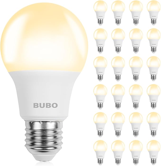 A19 LED Light Bulb 60W Equivalent Soft White 2700K E26 Base 24 Pack