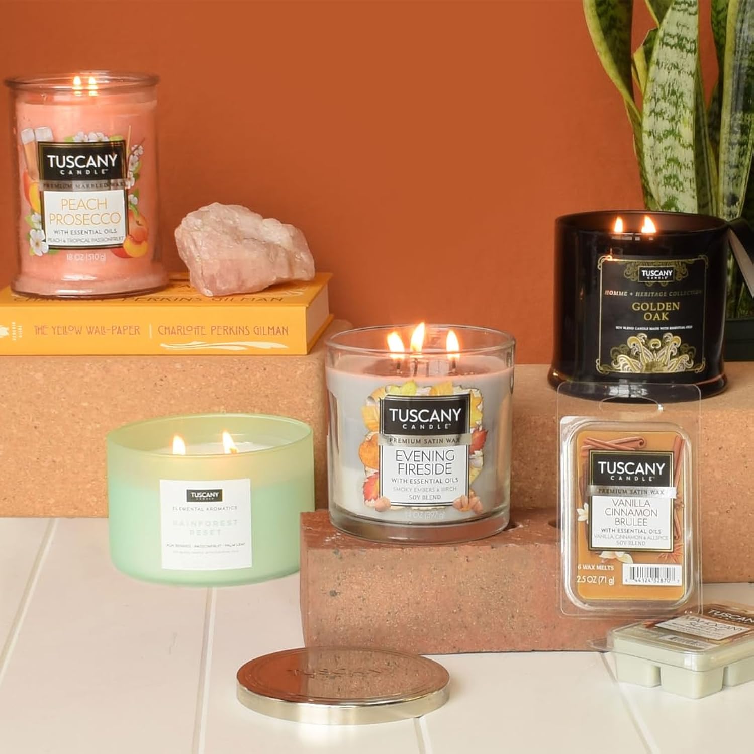 Tuscany Candle Peach Prosecco Long-Lasting Scented Jar Candle, 18 oz