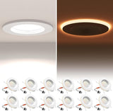 12 Pack 5/6 Inch LED Can Lights with Night Light 5CCT Dimmable 1200LM Recessed Downlights