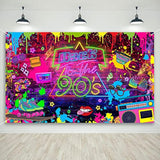 Back to 90s Party Banner Hip Hop Graffiti Backdrop 72.8×43.3 Inch
