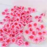100 Pcs Artificial Cherry Blossoms Heads Silk Peach Flowers Faux Flower Heads Fake Small Flowers Floral Head Decors Party Decoration Flowers