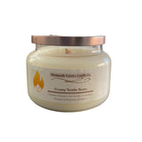Creamy Vanilla Beans Candle | 10 Oz | Virgin Coconut Soy Blend | Crackling Wooden Wick | | Non-Toxic. (Medium)