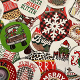 Christmas Freshie Round Cardstock 3" Inches | 32 Pk | Mixed Holiday Card Stock Cut Out Circles Supplies For Scented Aroma Beads Circle Molds Car Candle Random