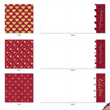 - 10 Assorted Valentine'S Day Note Cards (4 X 5.12 Inch) - Boxed Valentine Cards, Bulk Set With Envelopes (Not Foil) - Red And Gold All Over Mq5666Vdg-B1X10