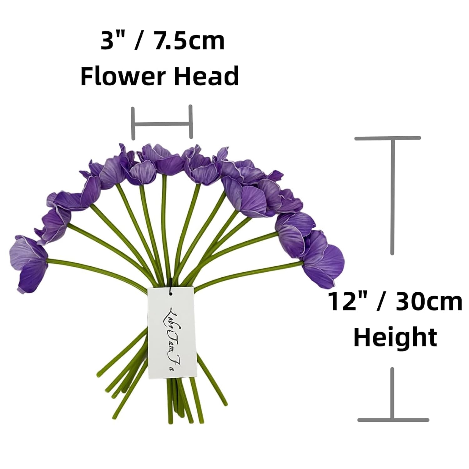 14Pcs Real Touch Anemone Poppy Bouquet For Artificial Flower Decor Kitchen Table Centerpiece Vase Home Greenery Wedding Holding Flowers Backdrop Arch Wall (Purple)