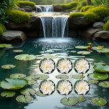6 Pcs White Artificial Lotus Flowers Large Floating Lotus Flowers Faux Water Lily Fish Pond Artificial Plants With Artificial Lily Pads, Artificial Plants Home Decor