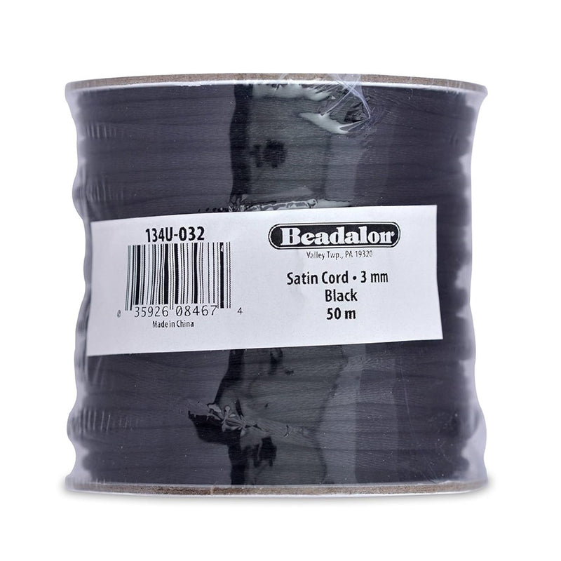 Satin Cord 3-Millimeter Black, 50-Meter