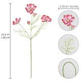 Deep Pink Fake Cosmos Flowers 40 Heads Wildflowers Flowers 8Pcs Silk Daisies With Stem For Vase Kitchen Table Centerpiece Arrangement Office Wedding Party Diy