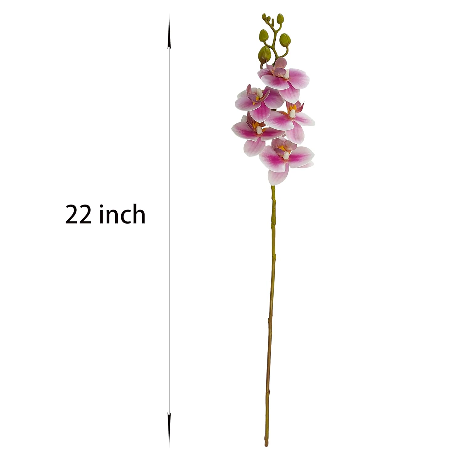 8 Pack Purple Orchid Artificial Flowers Real Touch, 22'' Artificial Fake Faux Silk Orchid Stem Bouquets For Wedding Party Home Garden Decor,Orquideas Artificiales Para Decora