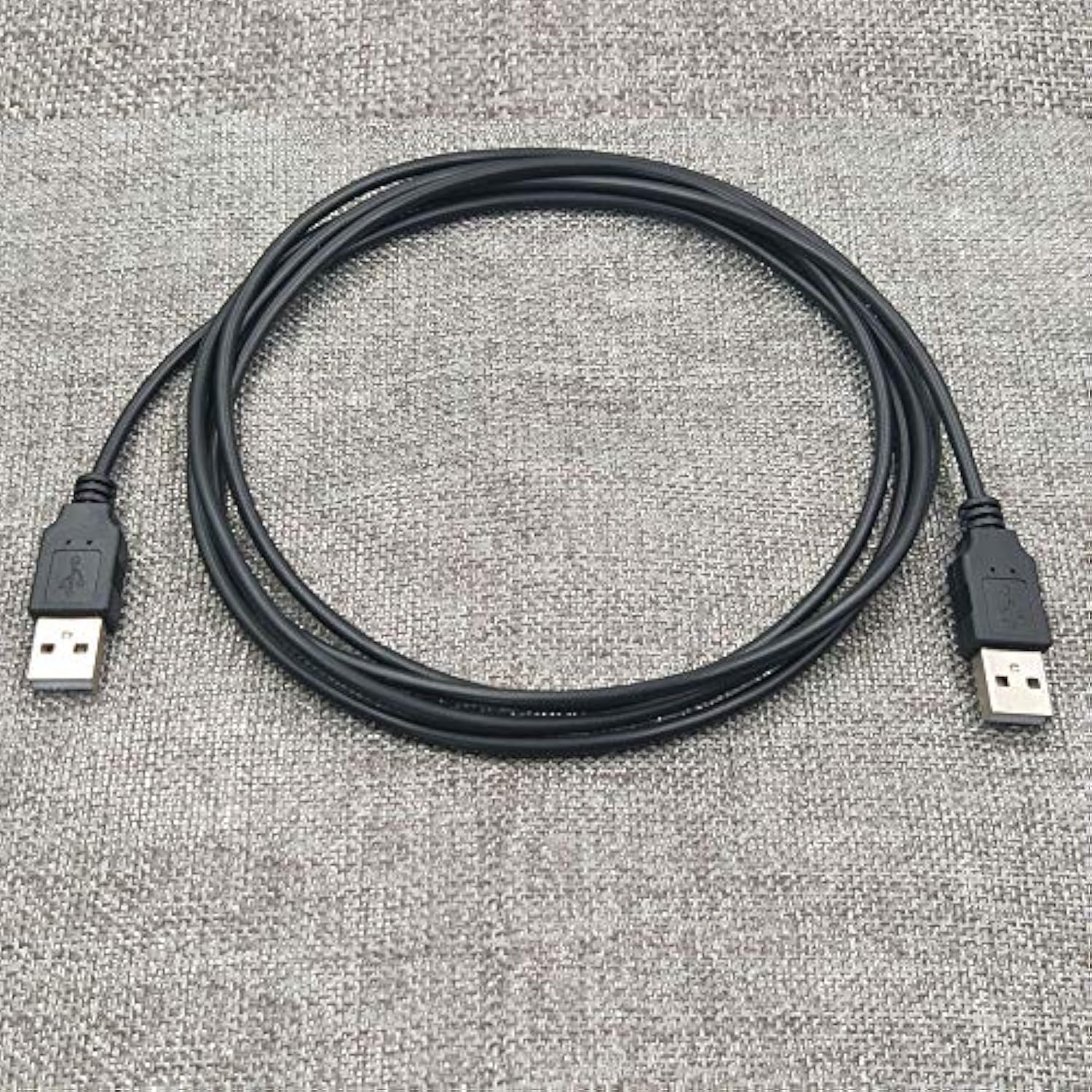 Usb To Usb Cable - Superspeed Usb 2.0 Type A Male To Type A Male 24 / 28Awg Cable 7 Feet - Black