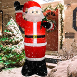 Inflatable Christmas Yard Decorations 8Ft Santa Claus With Gift Bag Blow Up Outdoor Decoration With Built-In Led Light F