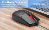 M102 Wired Usb Optical Mouse (Black), 3-Button, Ergonomic Design, 1000 Dpi, For Computers, Laptops, Chromebook, Macbook, Pc, Comfort Size, Ambidextrous, Modern Style