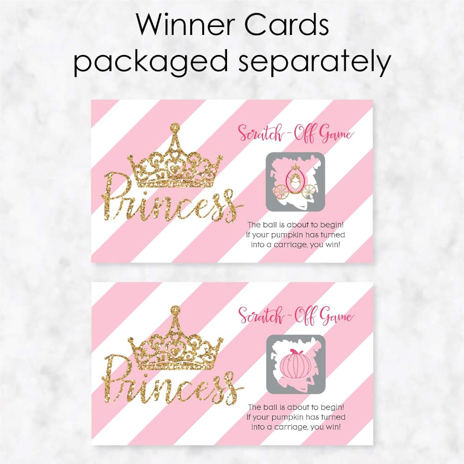 Big Dot of Happiness Little Princess Crown - Pink and Gold Princess Baby Shower or Birthday Party Game Scratch Off Cards - 22 Count