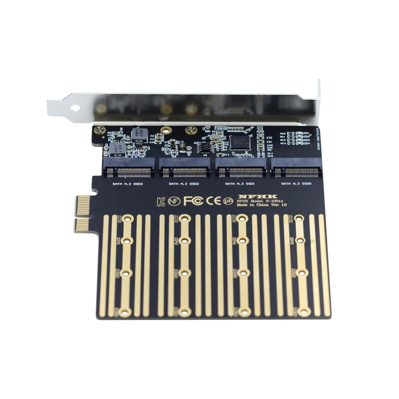 M.2 Ssd To Pci-E X1 Adapter 4 Sata Ngff Ssd To Pci-E X1 Expansion Card Adapter