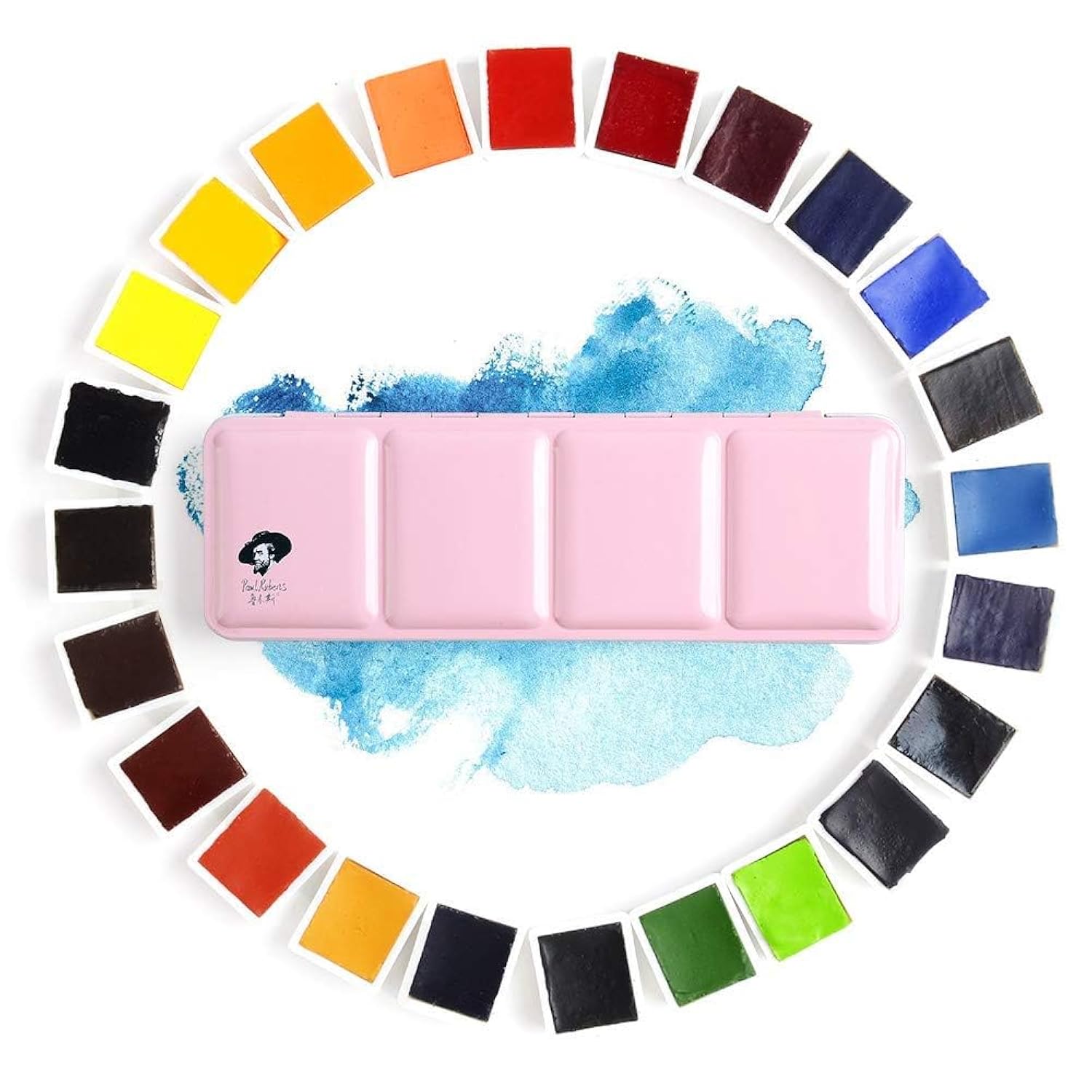 Watercolor Paint Set Artist Grade, 24 Vivid Colors With Portable Metal Box For Artists, Beginners, Hobbyists, Students