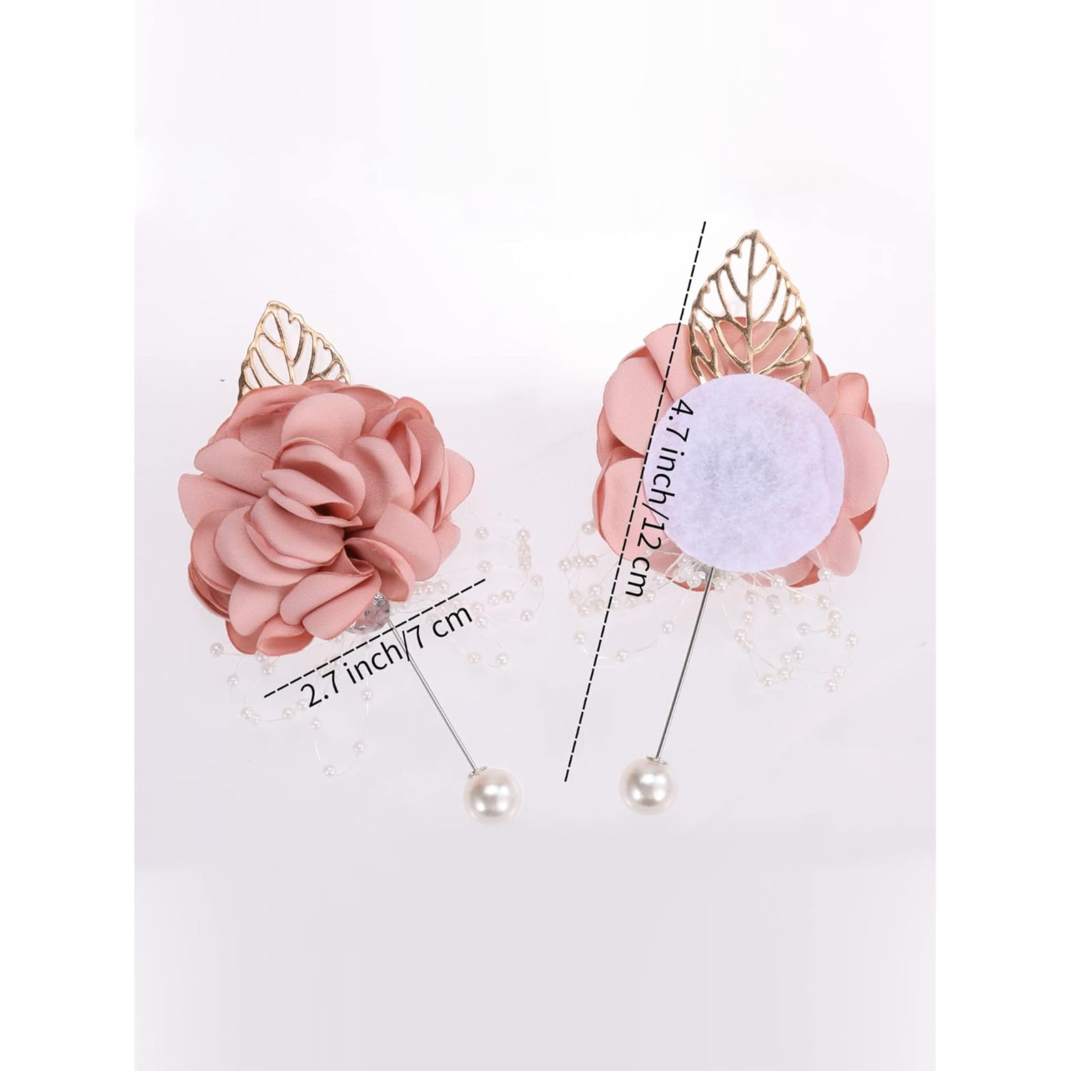 Flower Corsage Wedding Corsage Handmade Boutonniere Lapel Pins Boutonniere Set Satin Corsage And Wrist Flower Set For Prom Wedding Party10 Pieces Blush Pink)