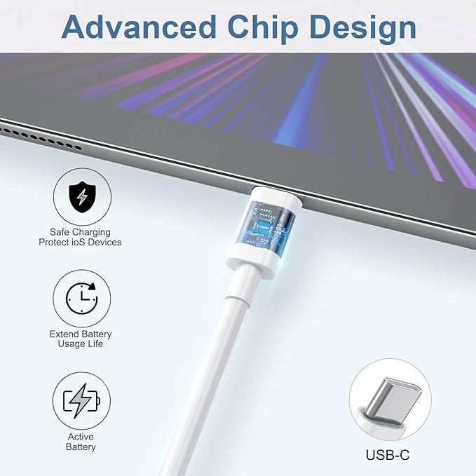 3 Pack 6FT 60W USB C to USB C Fast Charging Cable for iPhone 17 16 iPad MacBook