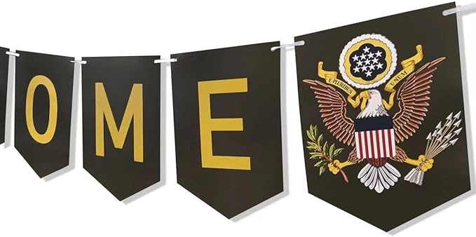 Military Army Welcome Home Banner,Patriotic Soldier Theme Deployment Returning Back Military Army Homecoming Party Decoration (Army)