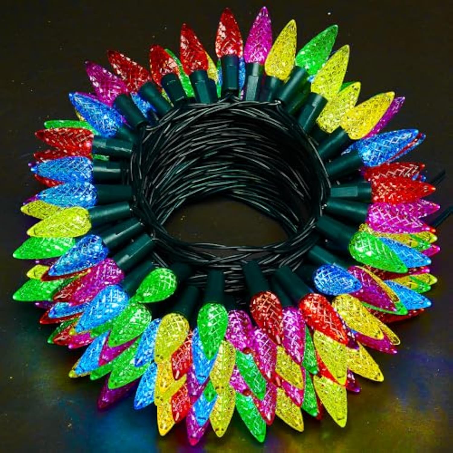 Battery Operated Christmas Lights, 100 Led 34Ft C6 String Lights With 8 Modes, Auto Timer, Waterproof For Indoor Outdoor