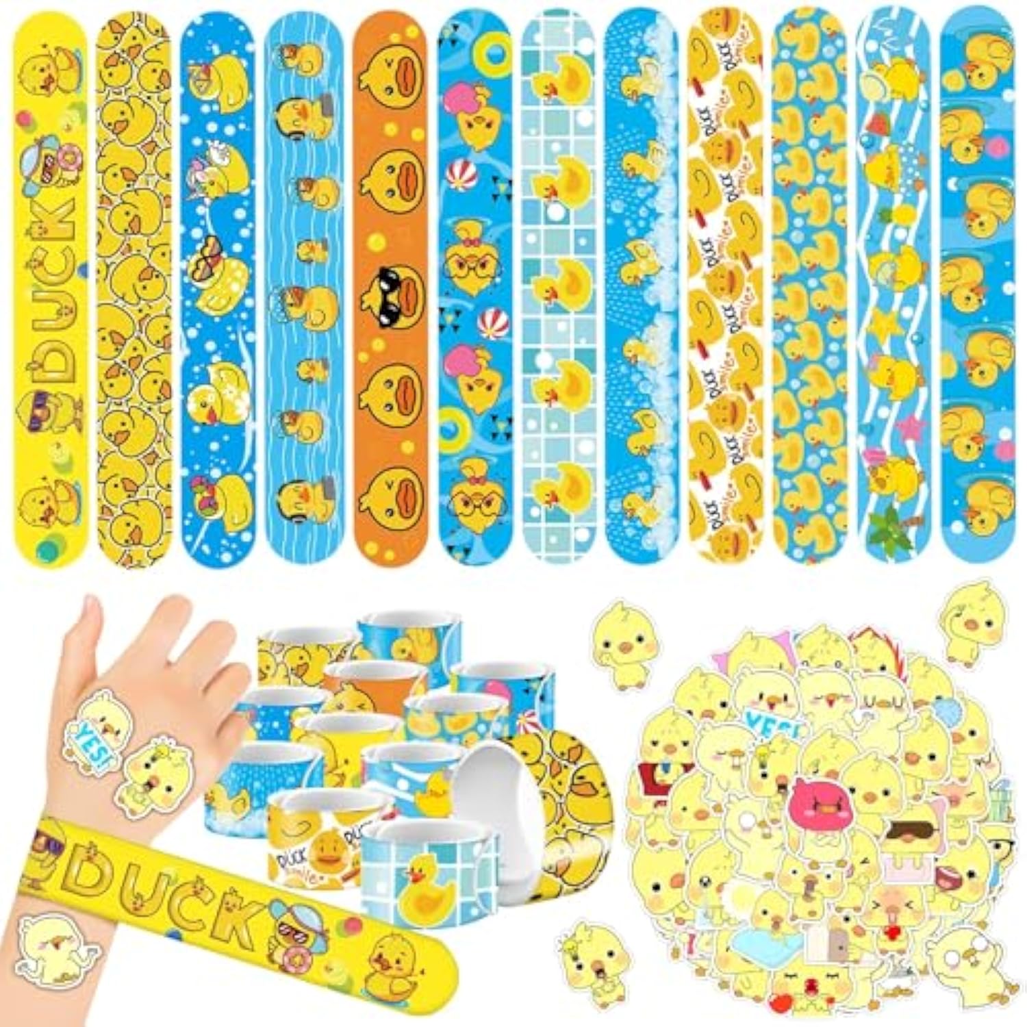 86 Duck Party Supplies 36 Slap Bracelets 50 Temporary Tattoos for Party Fun