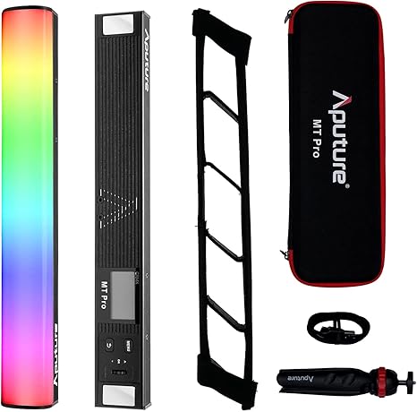 MT Pro RGBWW Mini Tube Light 36 Pixel Mappable 7.5W Rechargeable Studio Video Light with Grid Tripod