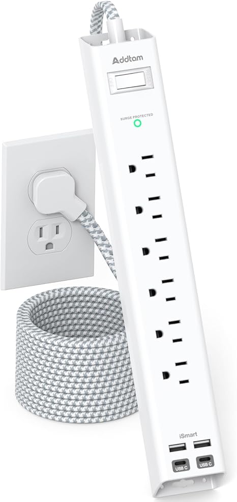 Heavy Duty Metal Power Strip 12 Outlets 15FT Extension Cord Wall Mount for Garage Workshop Office