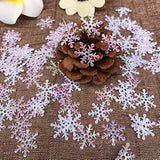 800Pcs Glitter Snowflake Confetti White Decorative Snowflake Scatter Confetti For Christmas Birthday Party Wedding Home Decoration