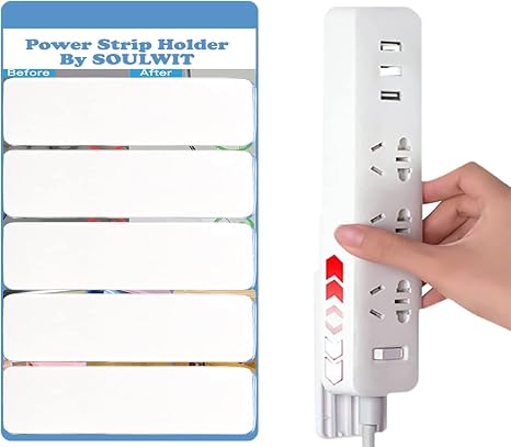 5-Pack Self Adhesive Power Strip Holder Wall Mount Cable Management Organizer