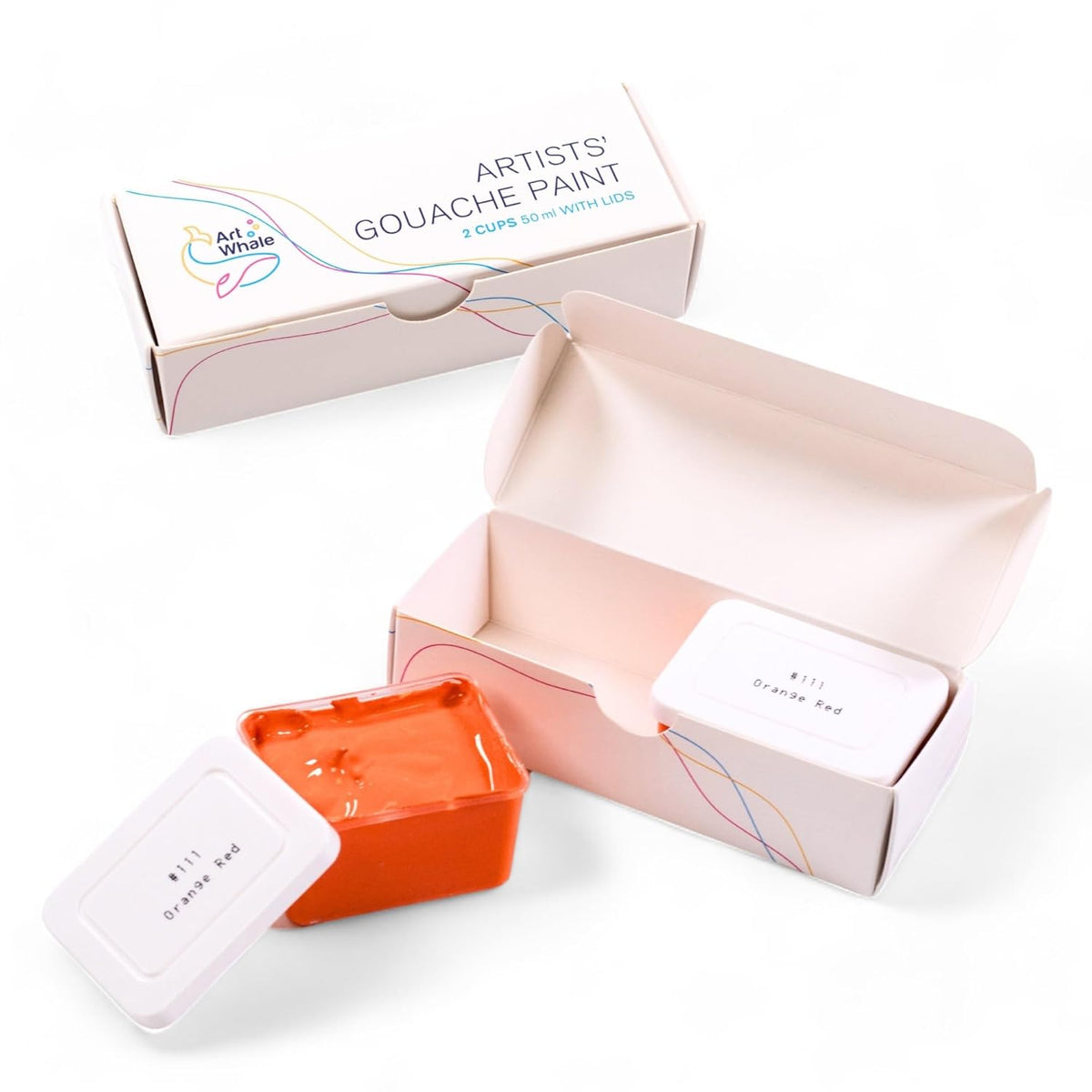Gouache Orange Red Refills (50Ml/1.7Oz)|Intense Pigments, Easy Color Refill (2 Pcs.)