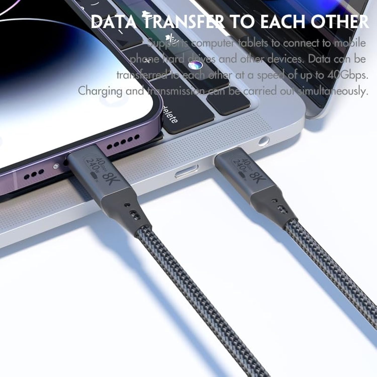 1-Foot Usb4 Cable Compatible With Thunderbolt 3, Thunderbolt 4 And Usb-C - Supports 8K Hd Display, 40Gbps Data Transfer, 240W Charging