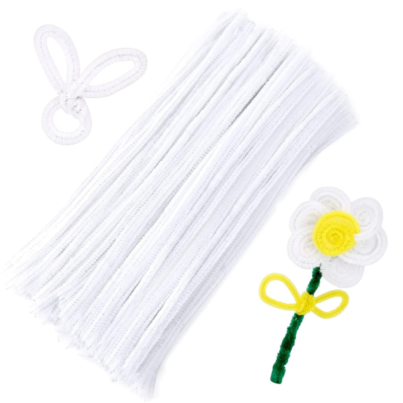 150 Pieces White Pipe Cleaners, Pipe Cleaners Chenille Stem, Craft Pipe Cleane