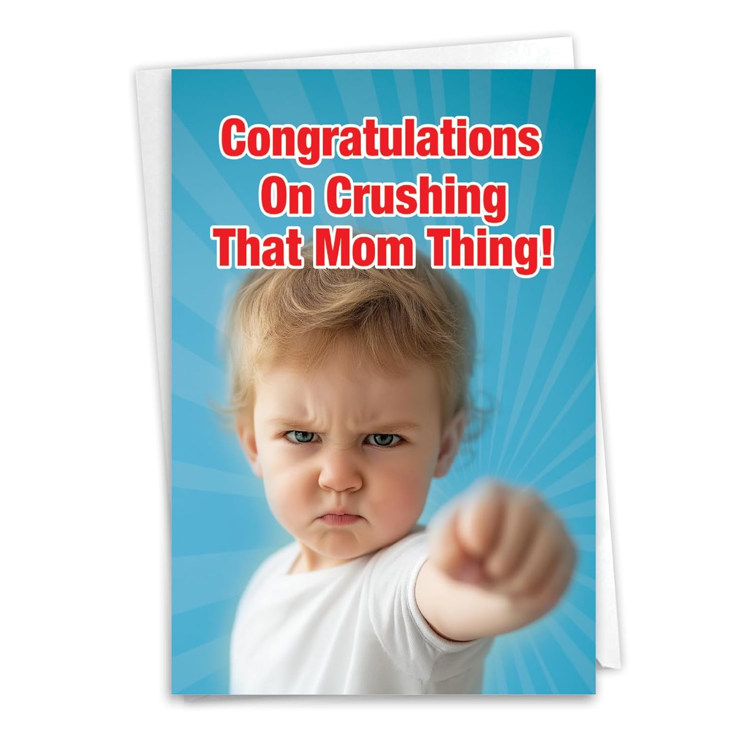 1 Funny Mother'S Day Greeting Card W/ 5 X 7 Envelope For Women, Her - Mom Crushing It Mom - Boy C8428Bmdg