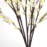 Artificial Cherry Blossom Branches 5Pack 39" Faux Flower Stems For Home Wedding Decor (5, White)