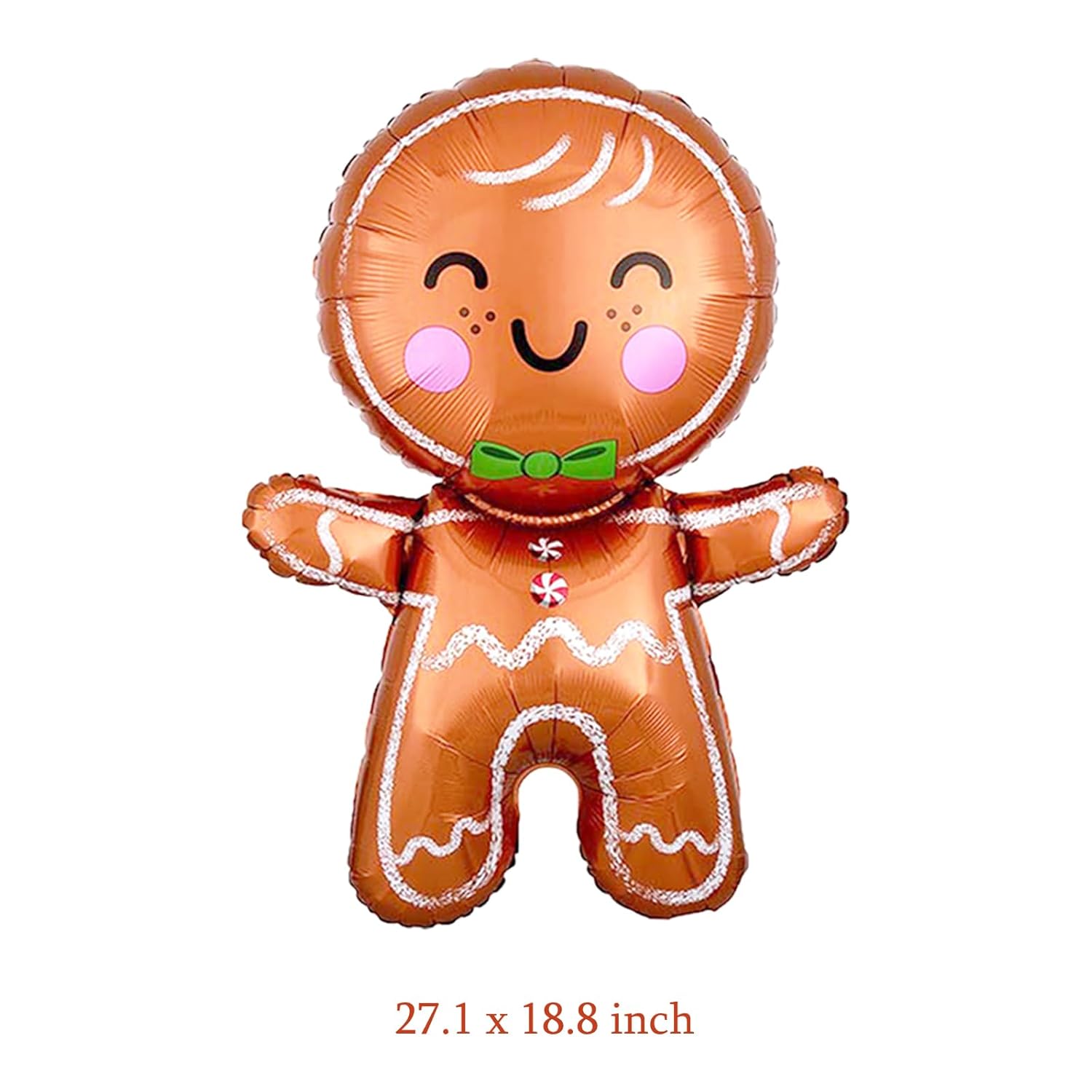 10Pcs Christmas Balloons Decorations Large Gingerbread Man Helium Balloons Red Candy Foil Mylar Balloons For Winter Themed Christmas Holiday Birthday Baby Shower Party Decorations Supplies