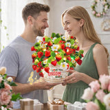 Valentines Day Card, Love You Berry Much Card With Music And Light, Strawberry Bouquet Card For Women Mom Wife