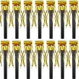 18pcs Black Gold Party Blowers Noisemakers for Christmas Birthday