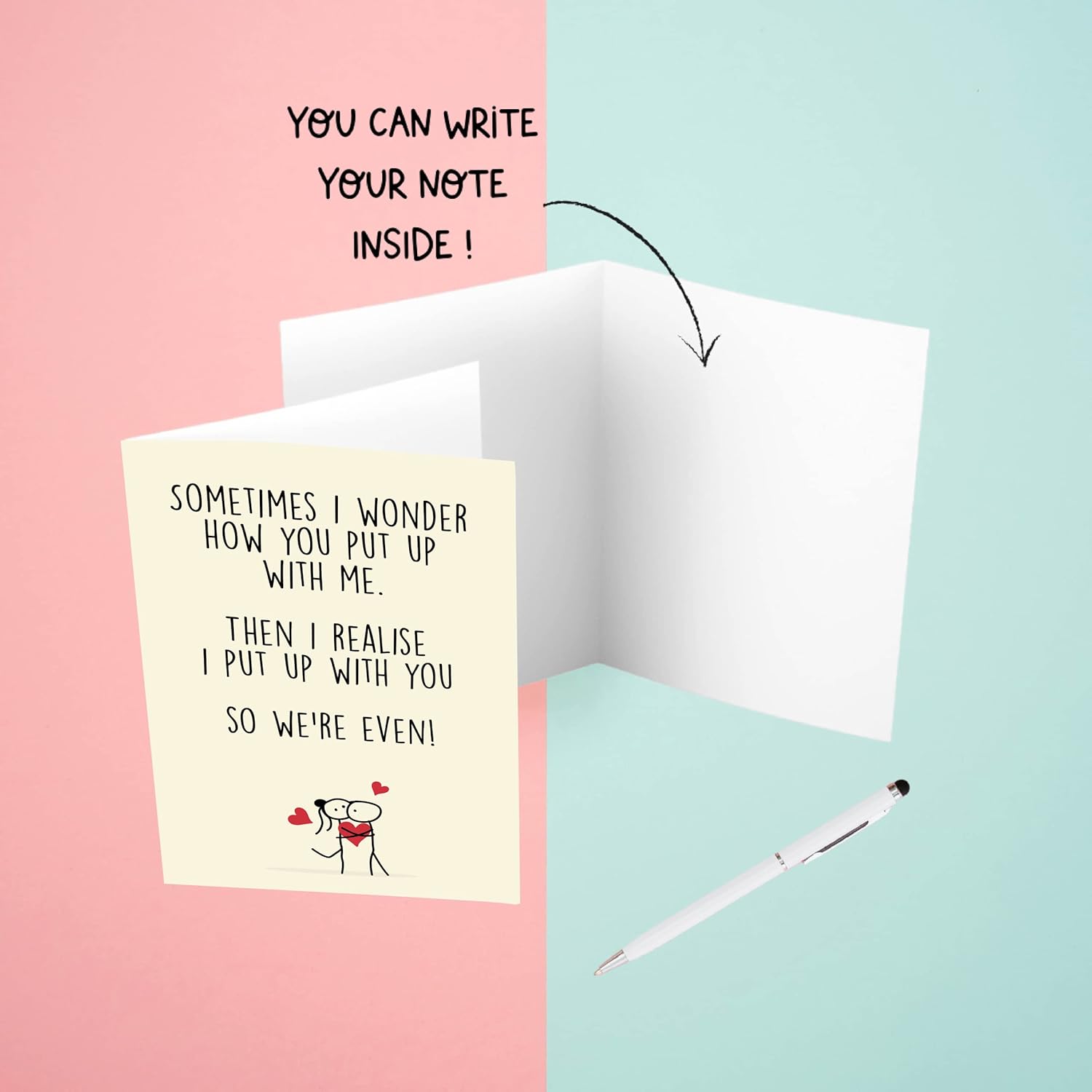 Romantic Valentines Day Card With Envelope - Anniversary Card - Funny Cards For Him And Her - Hilarious Gifts For Girlfriend Boyfriend Wife Husband