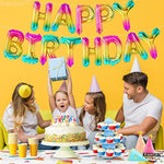 , Rainbow Happy Birthday Balloon Letters - 16 Inch | Birthday Decorations For Women, Men, Boys And Girls | Hbd Foil Balloon Banner Backdrop For Neon Party Decorations, Happy Birthday Sign