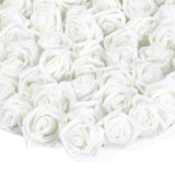 Fake Foam Flower Heads - 2-Inch White Stemless, 200 Pack - Artificial Flowers Bulk For Crafts & Decor