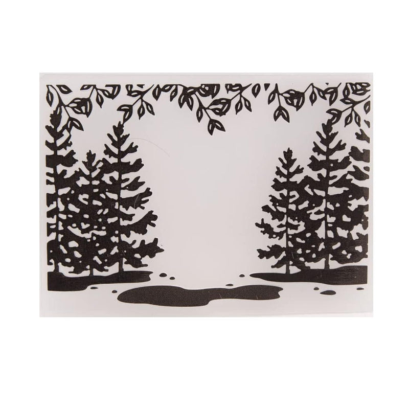 Christmas Forest Tree Pine Plastic Embossing Folders For Card Making Scrapbook