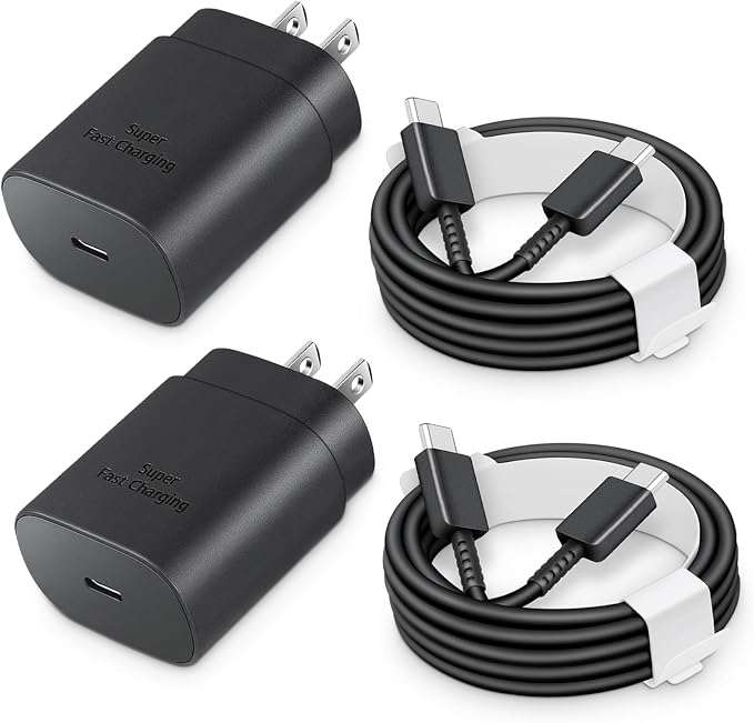 25W USB C Fast Charger with 6FT Cable for Samsung Galaxy S26 S25 S24 S23 S22 Pixel iPhone
