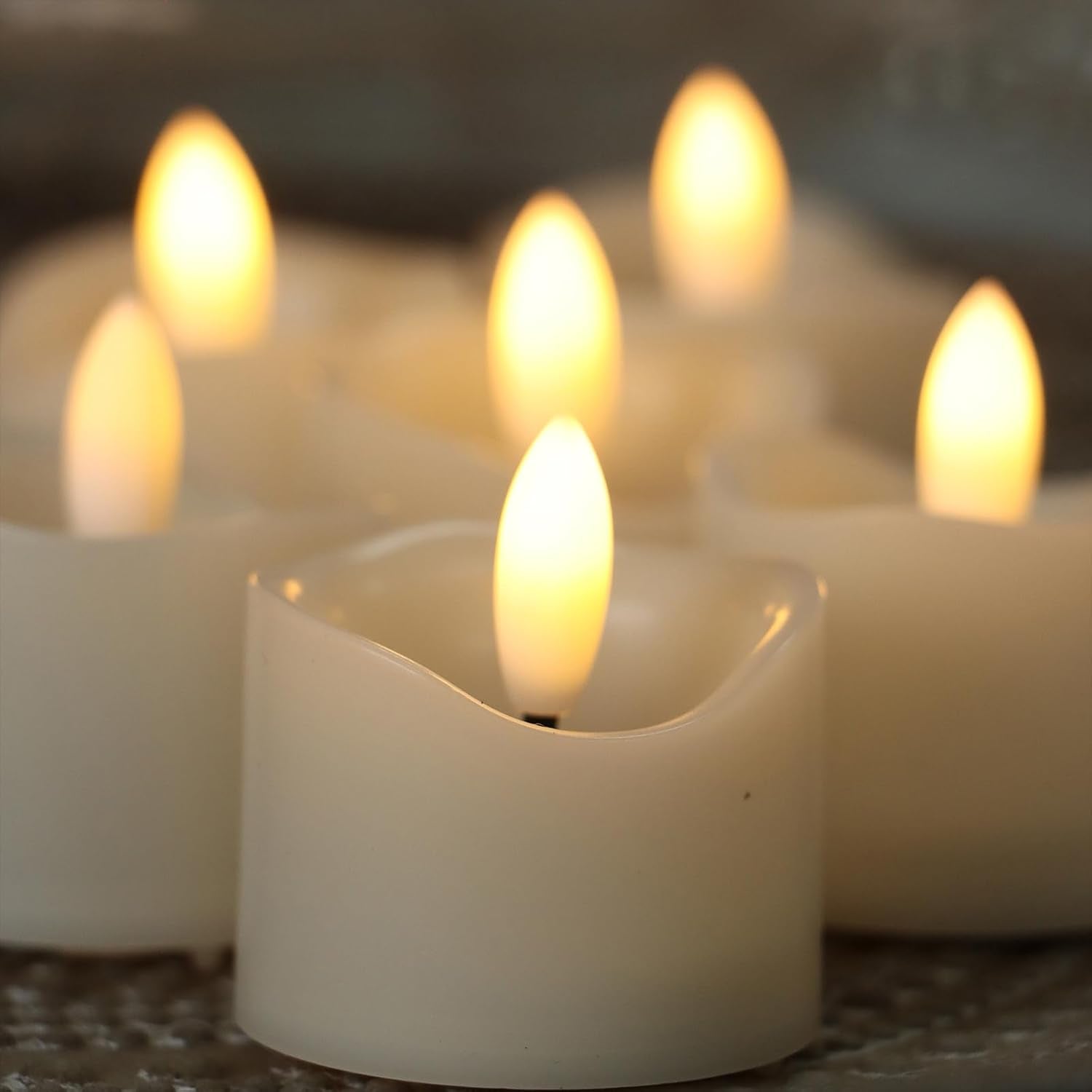 Flameless Led Votive Candles, Battery Operated Fake Led Lights Electric Flickering Candles For Wedding Party Halloween Christmas Party Theme Party, Holiday Decor Home Decorations, Set Of 12