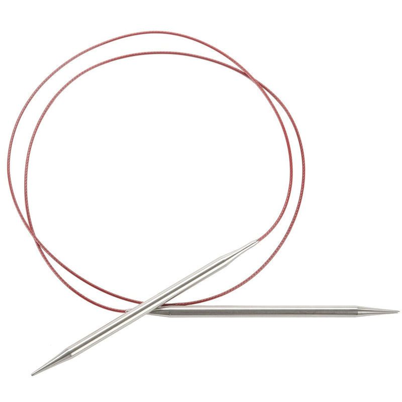 Red Lace Stainless Circular Knitting Needles 40", Size 15/10Mm