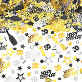 3000 Pcs 50Th Birthday Confetti For Table Decoration 50 Confetti Mix Gold Black Silver Party Metallic Foil Table Scatter Happy Birthday Centerpieces For Party Diy Arts Crafting Supplies