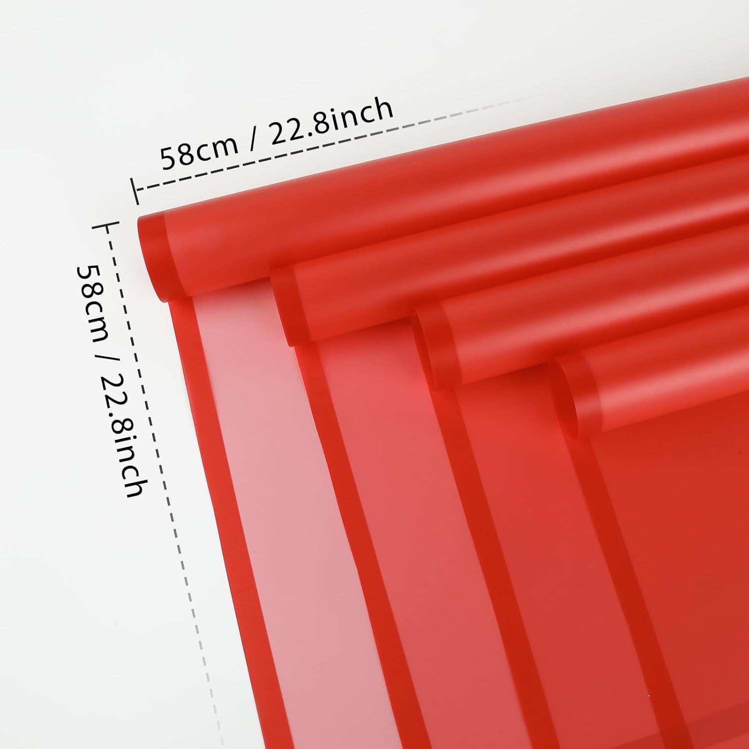 20 Sheet Flower Wrapping Paper - Waterproof Floral Bouquet Wrapping Paper, Florist Supplies Packaging Paper For Wedding Birthday Gift Diy (Translucent Red)