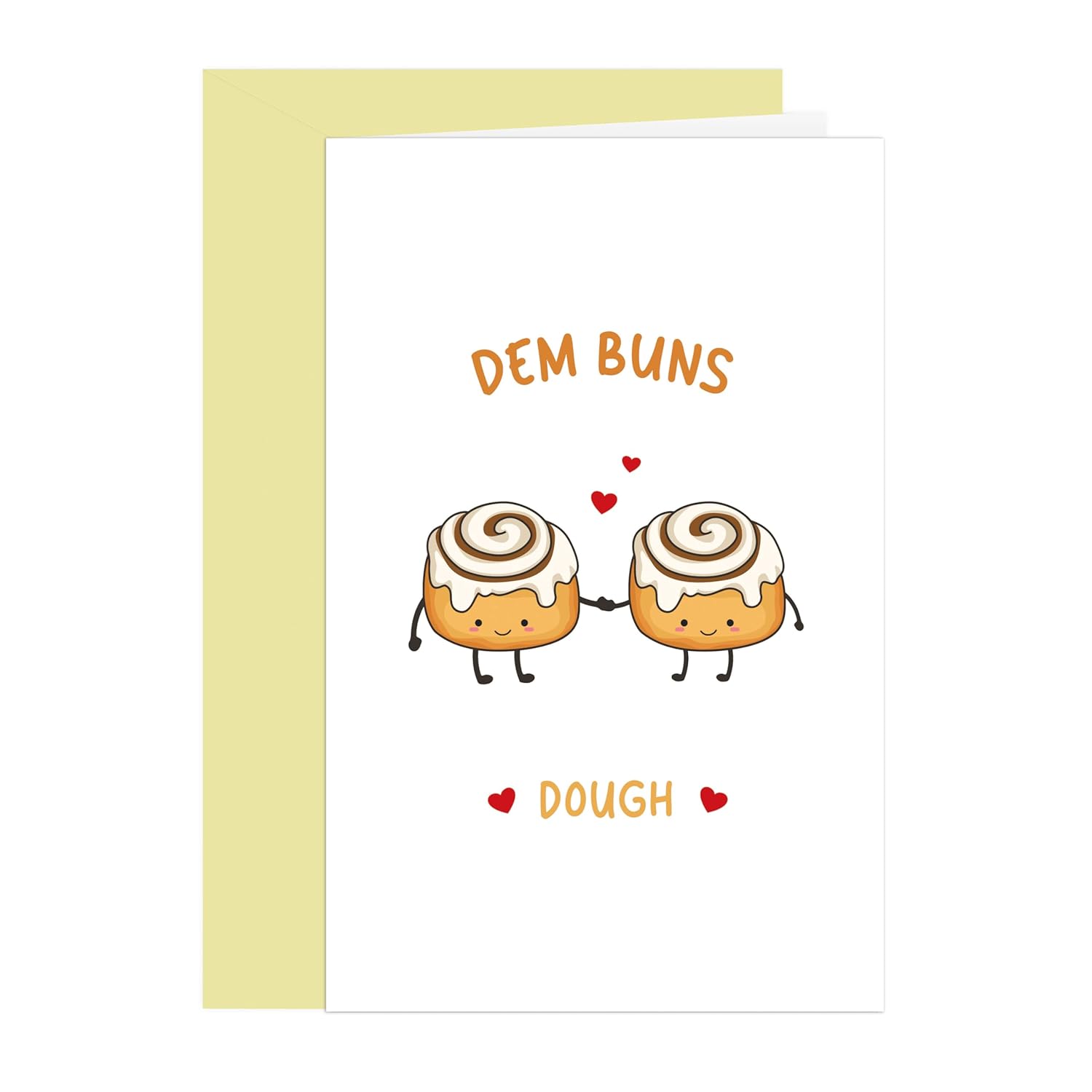 Cute Buns Butt Card, Cinnamon Rolls Foodie Pun Card, Anniversary Card, Valentine'S Day Gift Idea, Dem Buns Dough Theme Card