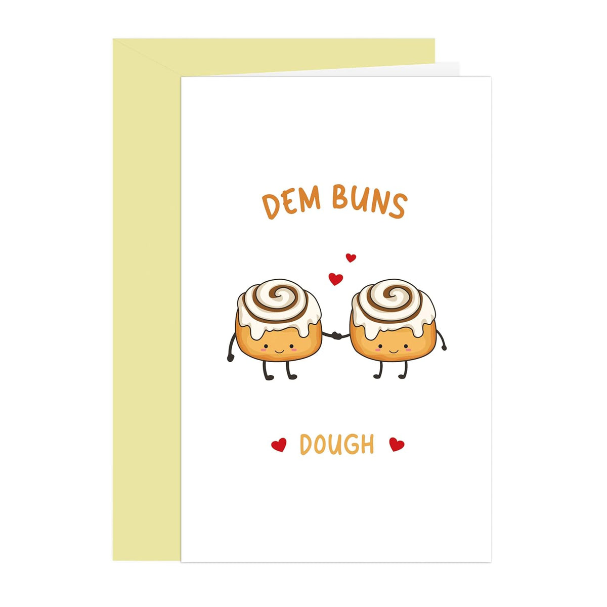 Cute Buns Butt Card, Cinnamon Rolls Foodie Pun Card, Anniversary Card, Valentine'S Day Gift Idea, Dem Buns Dough Theme Card